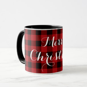 Taza Ropa de campo roja y negra - Feliz Navidad