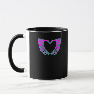 Taza Ropa de Gótico Pastel, Manos del Corazón de Skelet