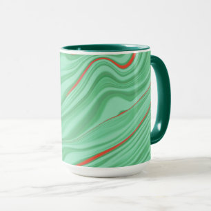 Taza Ropa en curvas con tonos verdes de menta luminosa