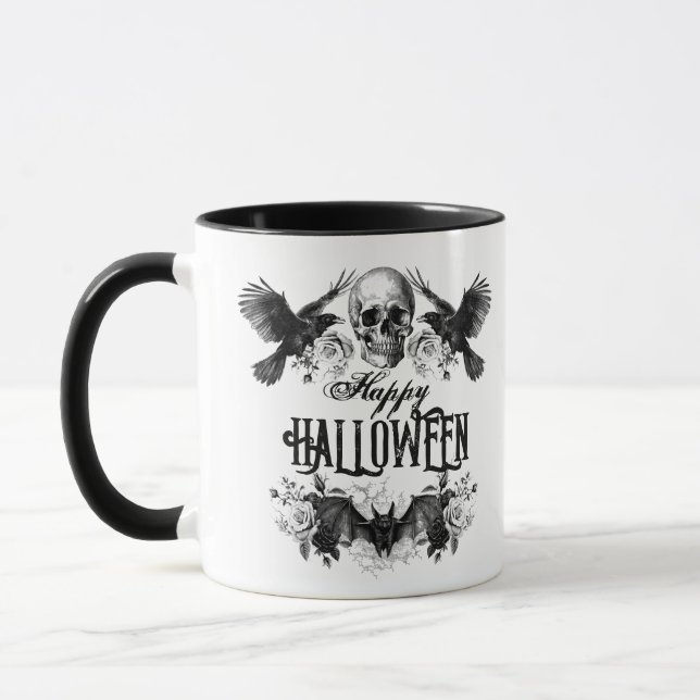 Taza Ropa gótica de Halloween con velas de murciélago r (Izquierda)