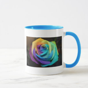 Taza Rosa arcoiris flores parque Fiesta ducha arte de a