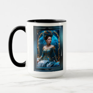 Taza Rosa azul, arte de IA, de Xzendor7