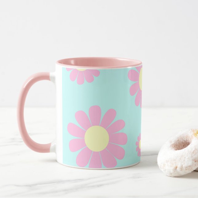 Taza Rosa azul margarita (Con donut)