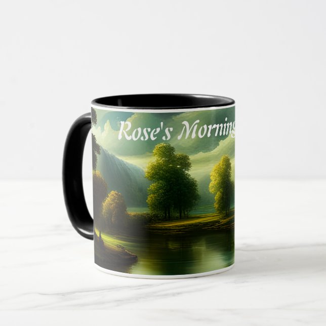 Taza Rosa Café Personalizable personalizado (Anverso izquierdo)