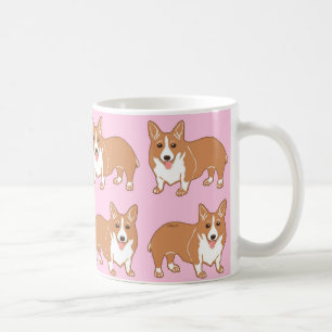 Taza rosa clara del modelo del Corgi