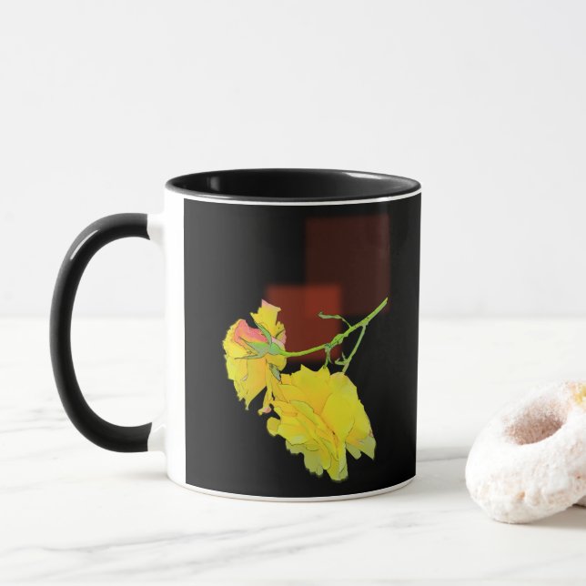 Taza Rosa cubista (Con donut)