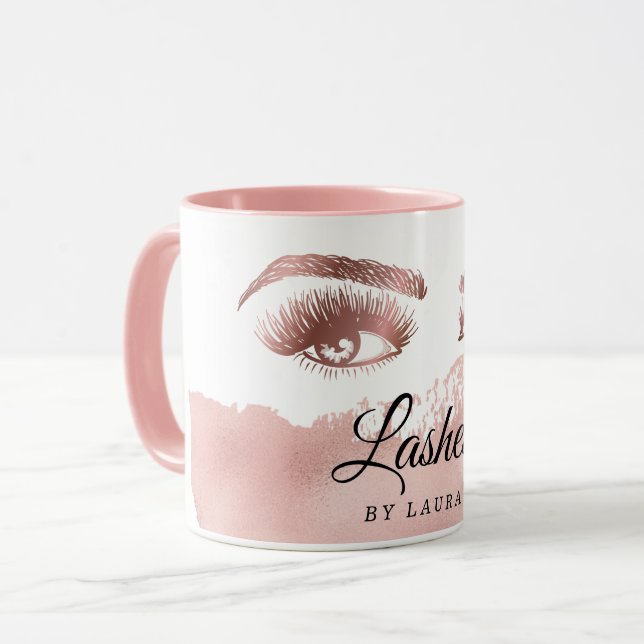 Taza Rosa de artista de maquillaje de latigazos (Anverso izquierdo)