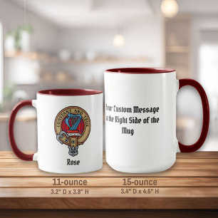 Taza Rosa de clan Escudo sobre Tartán