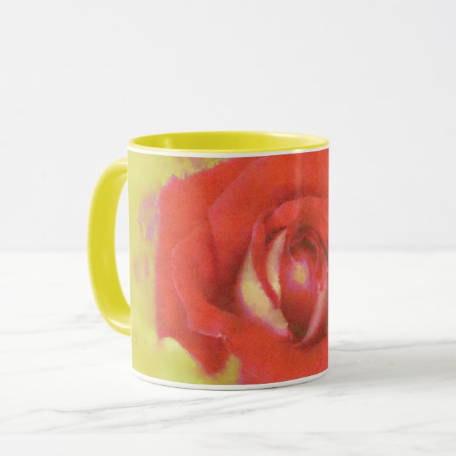 Taza Rosa de color amarillo y rojo húmedo (Anverso izquierdo)