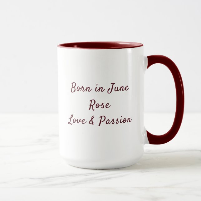 Taza Rosa de Cumpleaños de Junio Personalizada con Nomb (Derecha)
