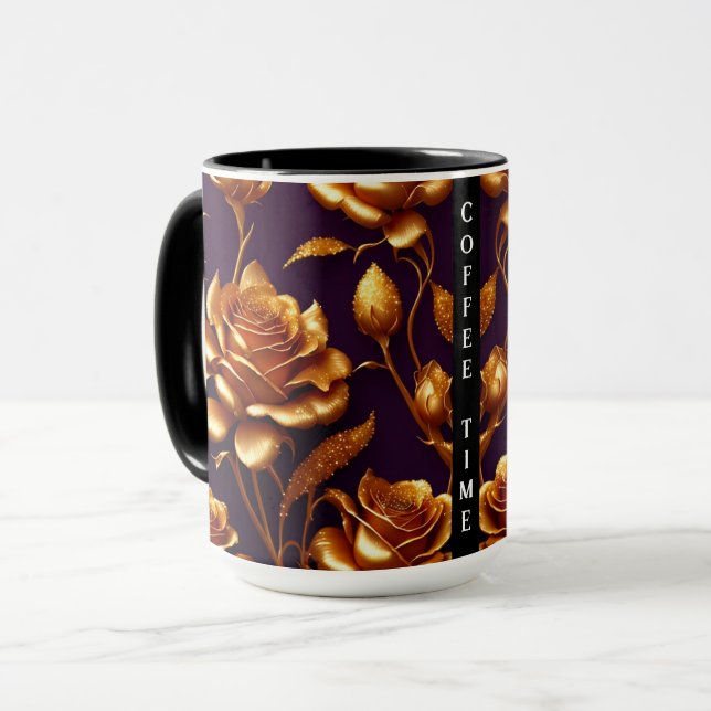 Taza Rosa de lujo Big Gold Moderno de colección Mat (Anverso izquierdo)