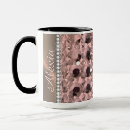 Taza Rosa de moda Bandas de Rubor con cuerdas personali