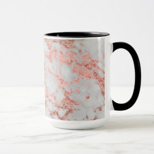 Taza Rosa de oro de mármol moderno Purpurina