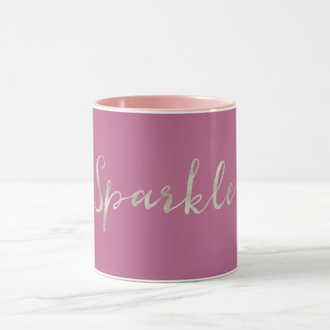 Taza Rosa de parachoques plateado (Centro)