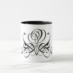 Taza Rosa de pergamino negro