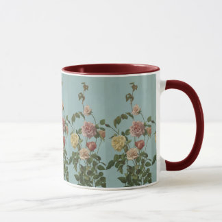 Taza Rosa de té de época y Rosas de Rubor