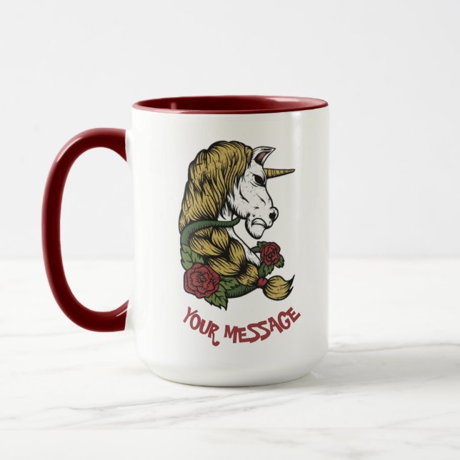 Taza Rosa de Unicornio Adorable (Izquierda)