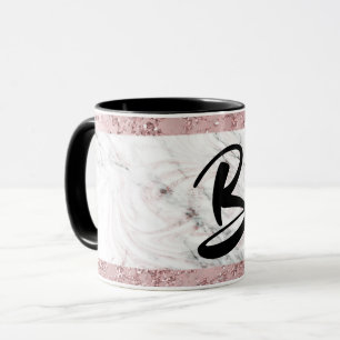 Taza Rosa Dorado Moderno Glam Mármol & Decorativo Brill