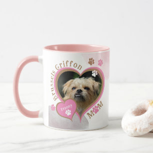 Taza Rosa dulce Bruselas Griffon Dog Mamá foto y nombre