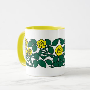 Taza Rosa en estilo Art Nouveau con colores personaliza