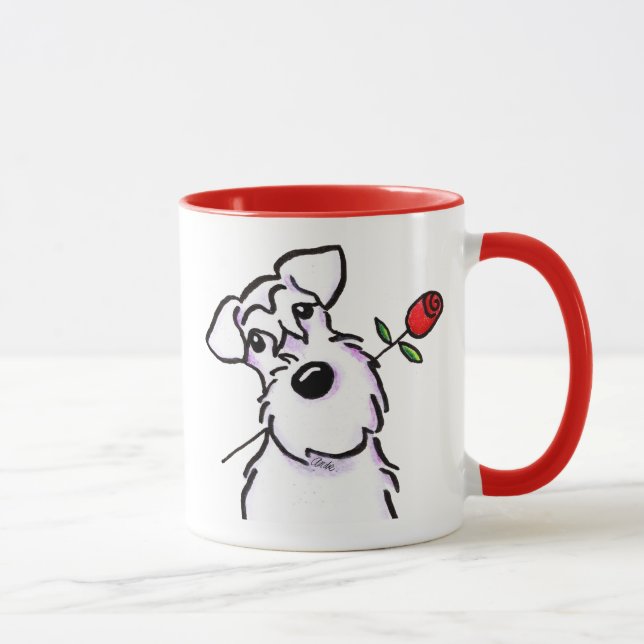 Taza Rosa especial de Schnauzer blanco (Derecha)