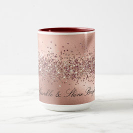 Taza Rosa Glam Gold Glitzy Sparkle Purpurina
