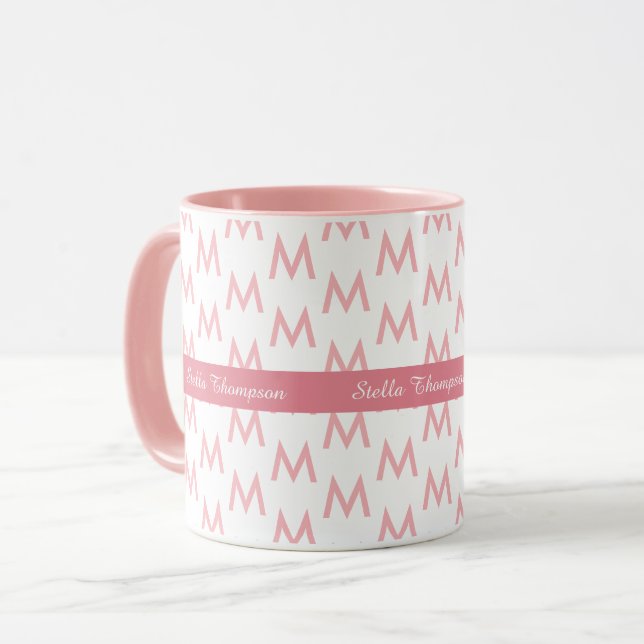 Taza rosa hermoso y femenino (Anverso izquierdo)