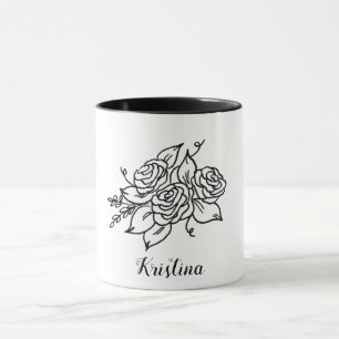 Taza Rosa negro con nombre