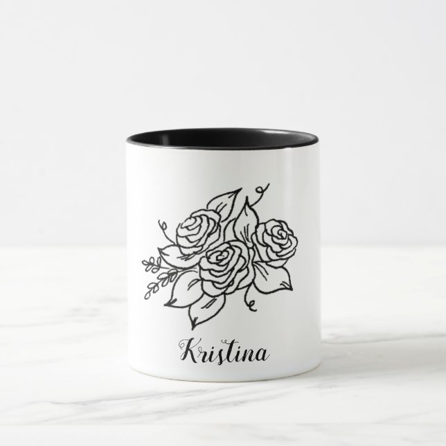Taza Rosa negro con nombre (Centro)