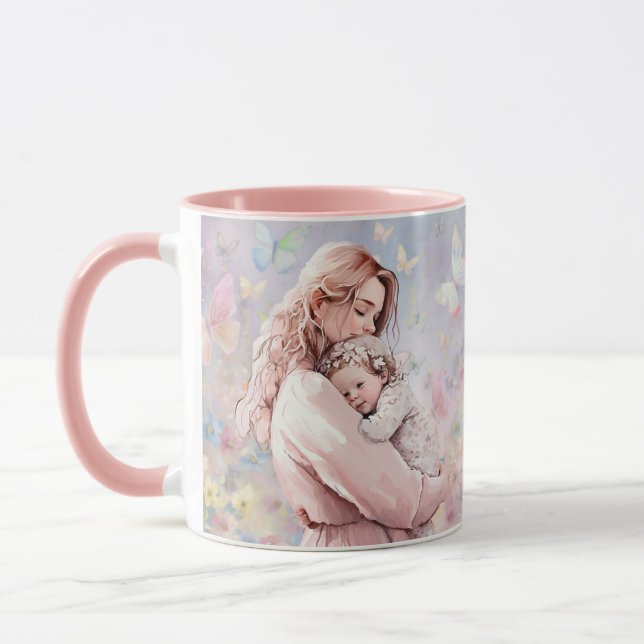 Taza rosa para mamá e hija (Izquierda)