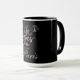 Taza Rosa París, y negro