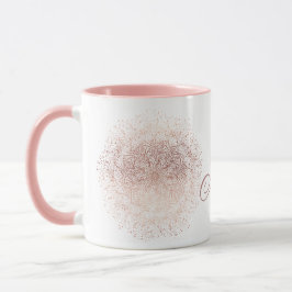Taza Rosa personalizado Navidades de copos de nieve caf