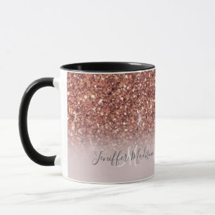 Taza Rosa personalizado Purpurina de oro Drily Luxury