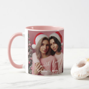 Taza Rosa Retro Lésbico Feliz y Brillante Foto person