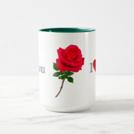 Taza Rosa Roja Única de Dos Tonos Café Te Amo