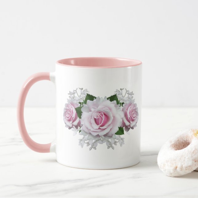 Taza Rosa Rosa Rosa Bouquet (Con donut)