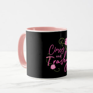 Taza Rosa rosa rosa elegante y trashánico