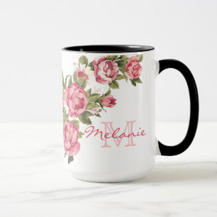 Taza Rosa rosa rosa rosa vintage Nombre de fonía, mono