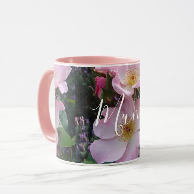 Taza Rosa Rosa Wild Flor floral Día de la Madre de Mamá (Anverso izquierdo)