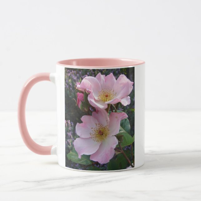 Taza Rosa salvaje rosa Flor floral Foto (Izquierda)