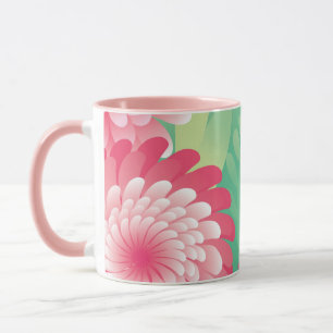 Taza Rosa verde 8 de marzo. Feliz día de las mujeres y
