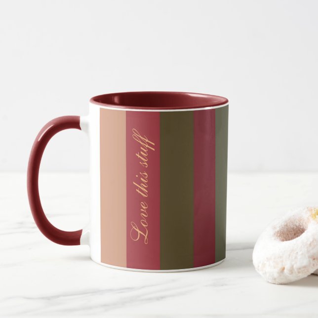 Taza Rosa y Borgoña (Con donut)