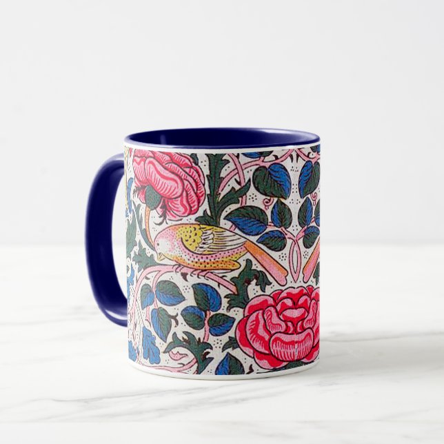 Taza Rosa y pájaro, William Morris (Anverso izquierdo)