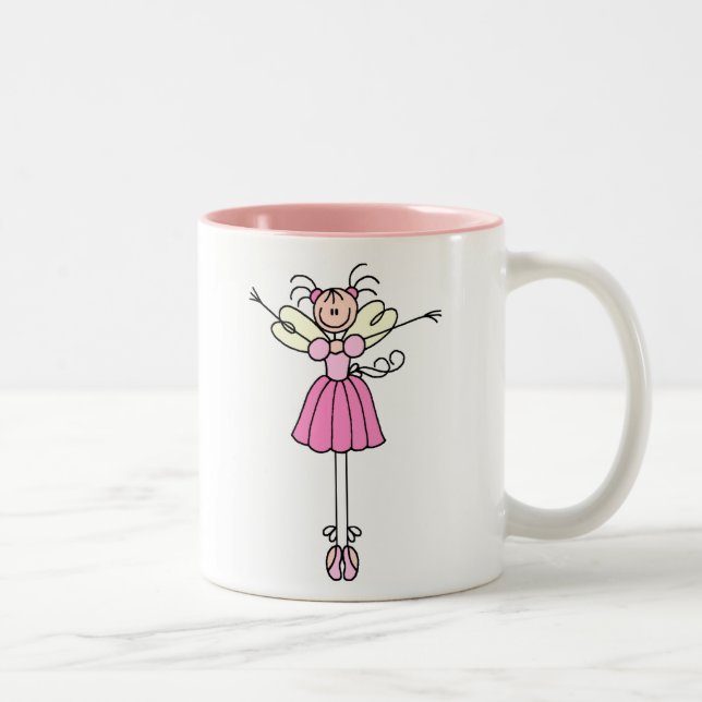 Taza rosada bonita de la bailarina del ángel (Derecha)