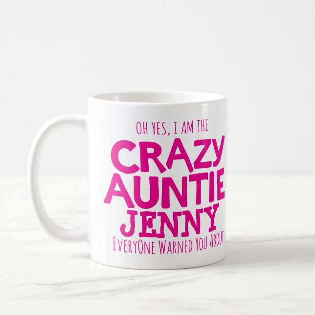 Taza rosada conocida de encargo amonestadora de la (Izquierda)
