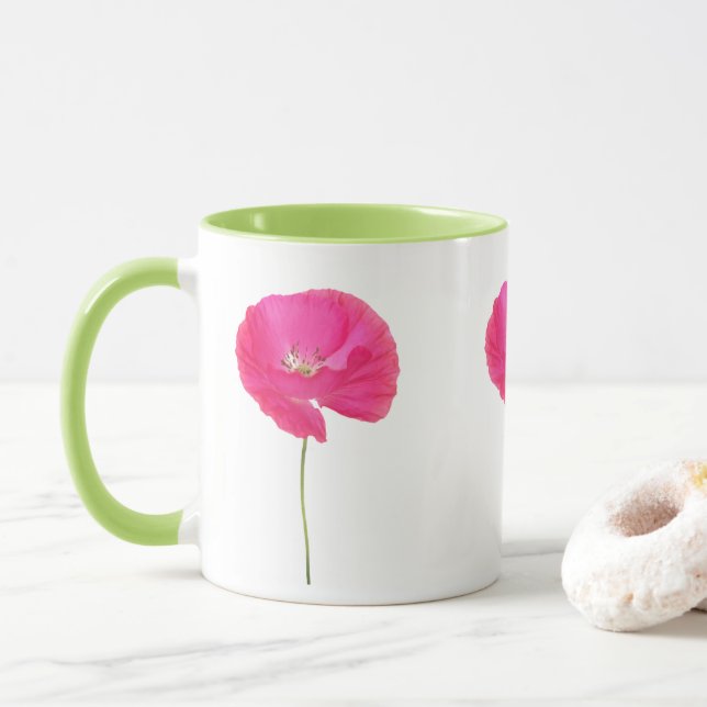 taza rosada de la amapola (Con donut)