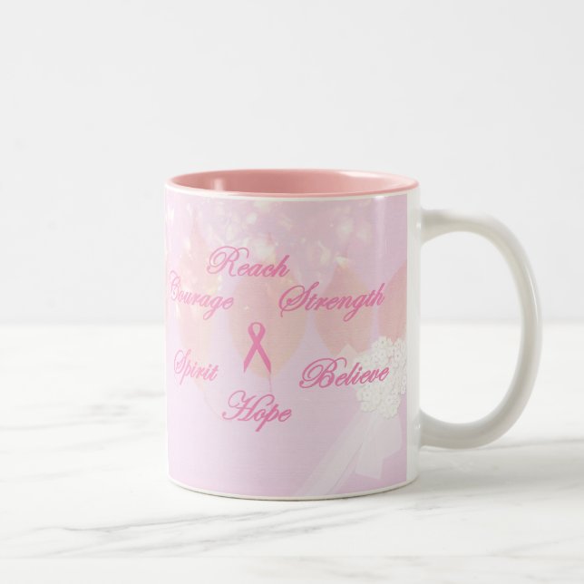 Taza rosada de la conciencia del cáncer de pecho (Derecha)