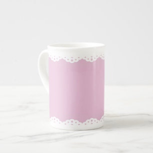 Taza rosada de la porcelana de hueso del ajuste