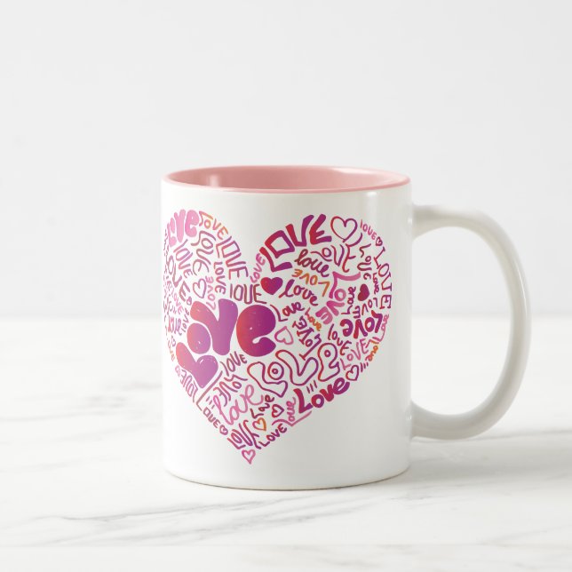 Taza rosada de las tarjetas del día de San (Derecha)