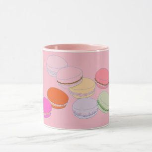 Taza rosada de Macaron Coffeee del francés